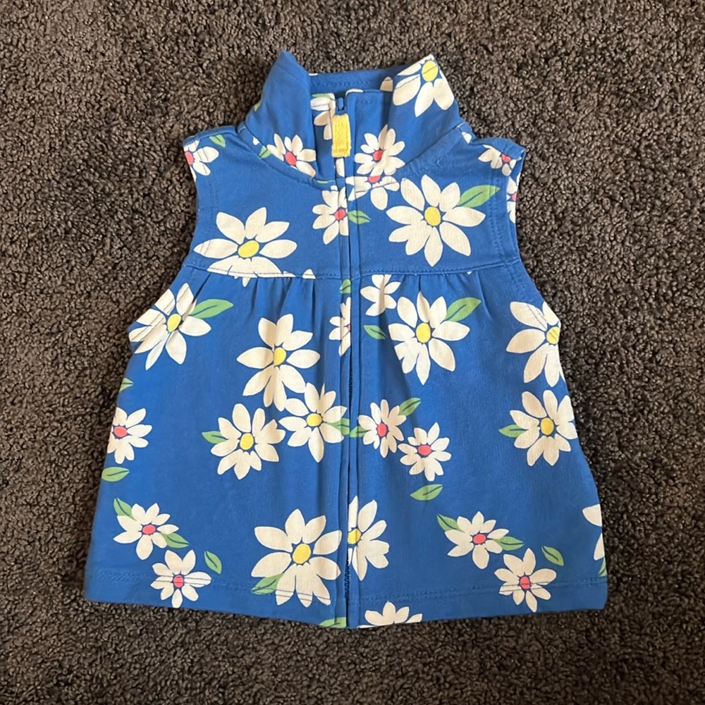 Toddler Blue White Flower Vest Top